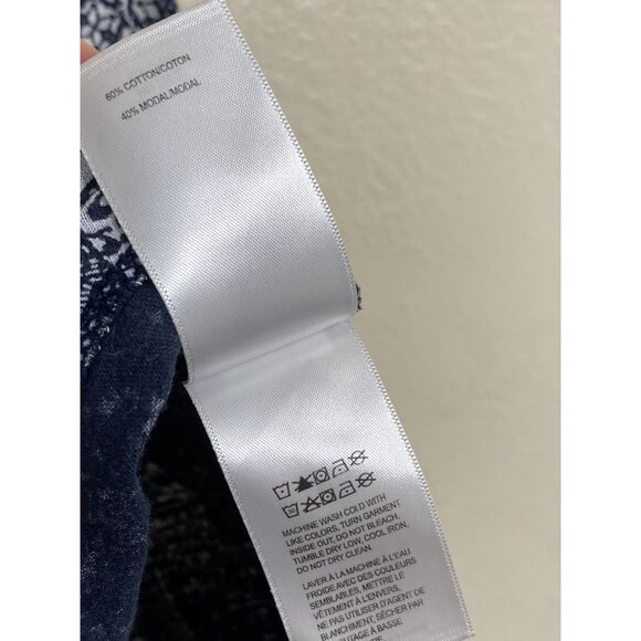 Lucky Brand Women Paisley Floral Boho Tunic Top 3X Cotton Modal Blue Peasant - Picture 4 of 12